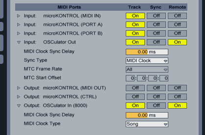 MIDI I/O in Ableton Live